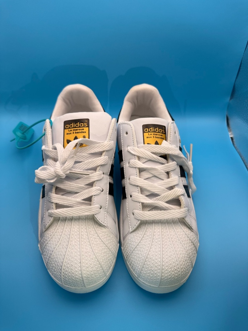 Men's White Sneakers with Black Stripes - Classic Low-Top